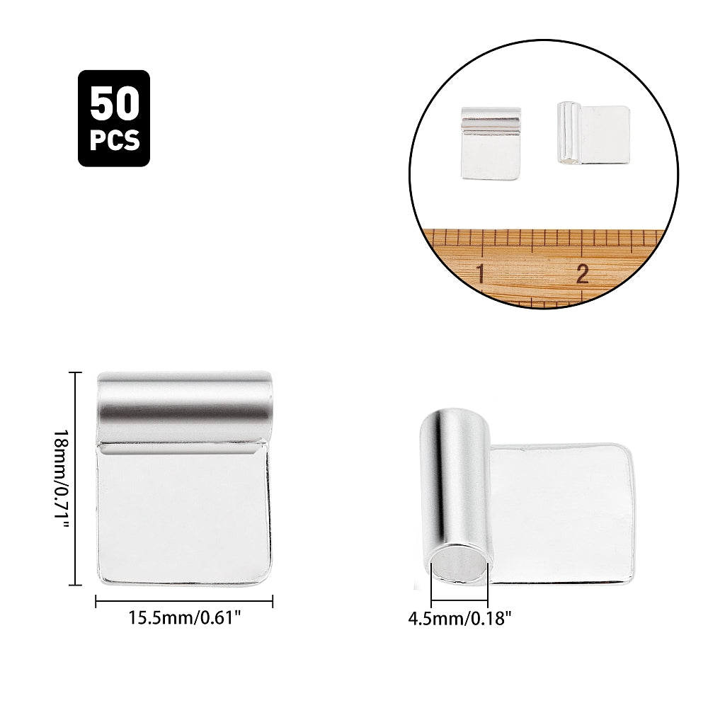 Glue-on Flat Pad Bails - Silver (16)