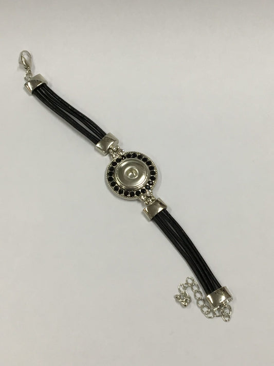 Bracelet – Leather straps W/Rhinestones
