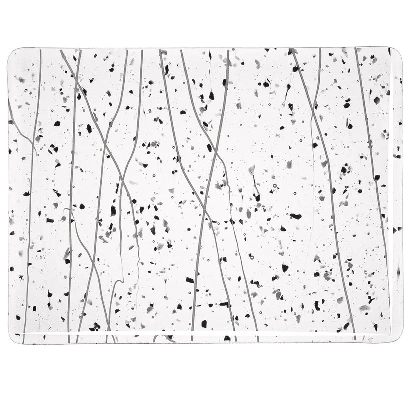 Gray and Black Frit, White Streamers, 3 mm