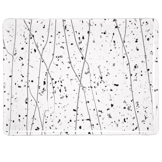 Gray and Black Frit, White Streamers, 3 mm