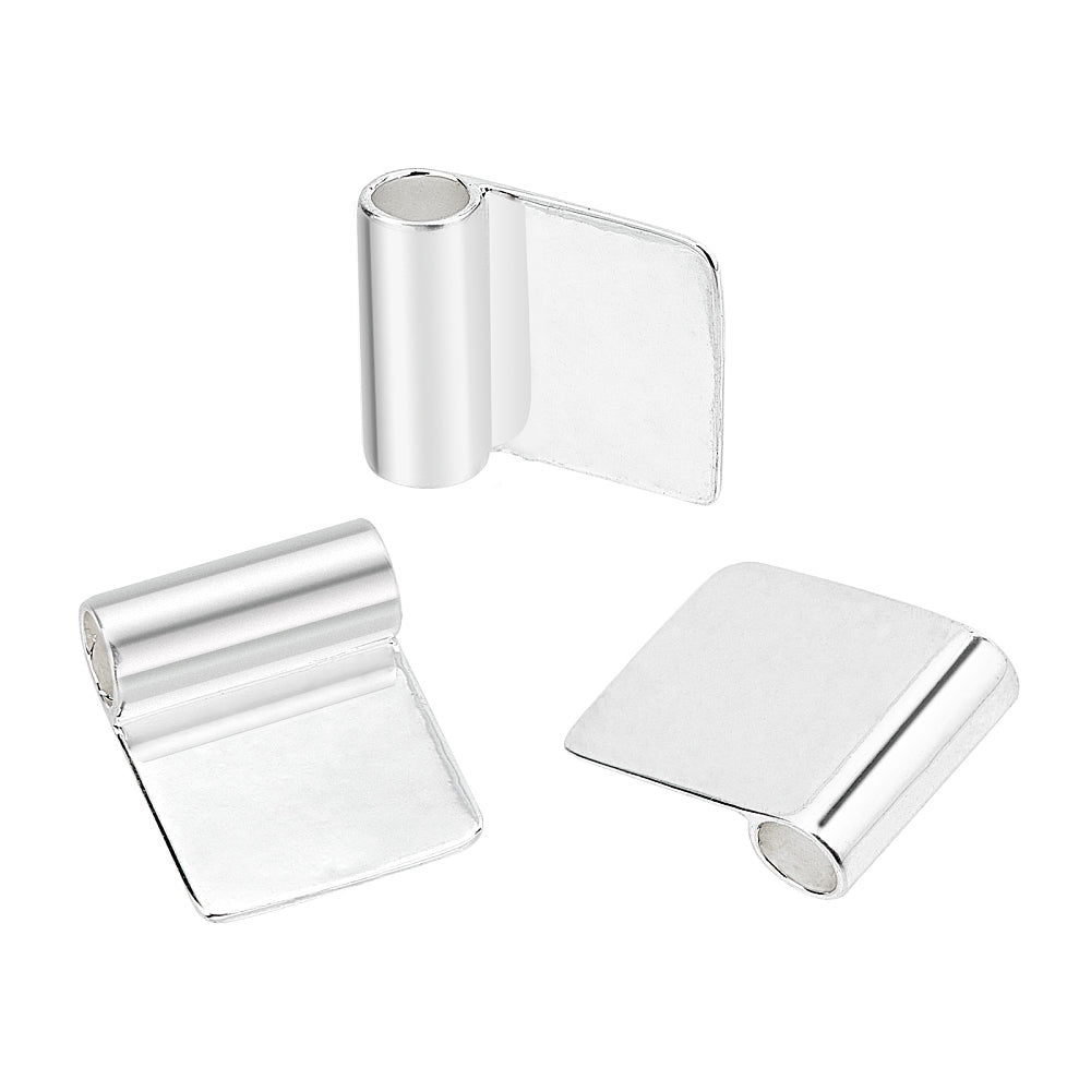 Glue-on Flat Pad Bails - Silver (16)