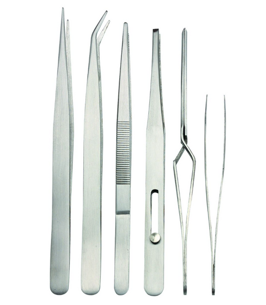 Stainless Steel Tweezers Set, 6 Piece