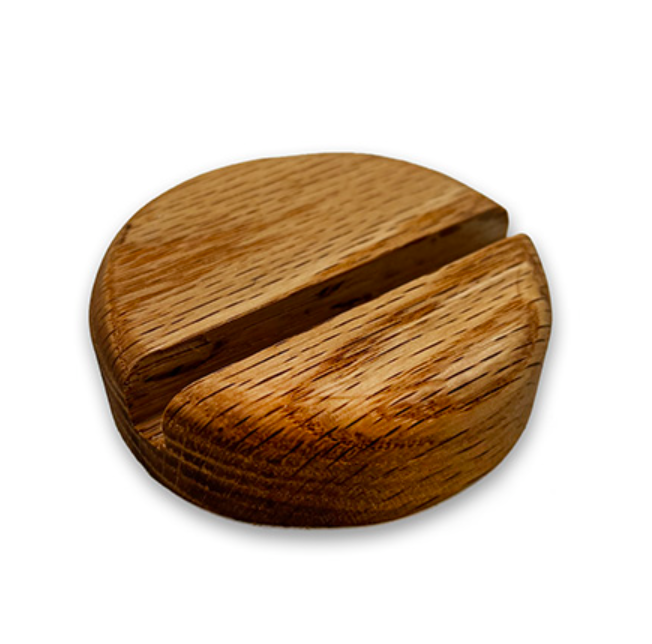 Round Oak Glass Art Stand 3 in.