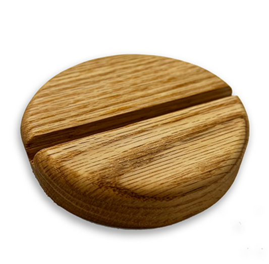 Round Oak Glass Art Stand 4 in.